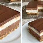 Sütés nélküli Lilla kocka, egyszerű dupla krémes finomság